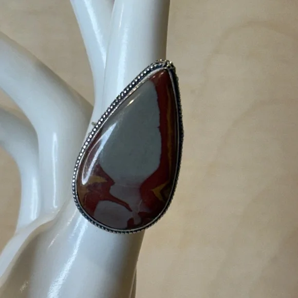 🆕 Norina Jasper And Sterling Silver Big Ring Size 7 - 🆕